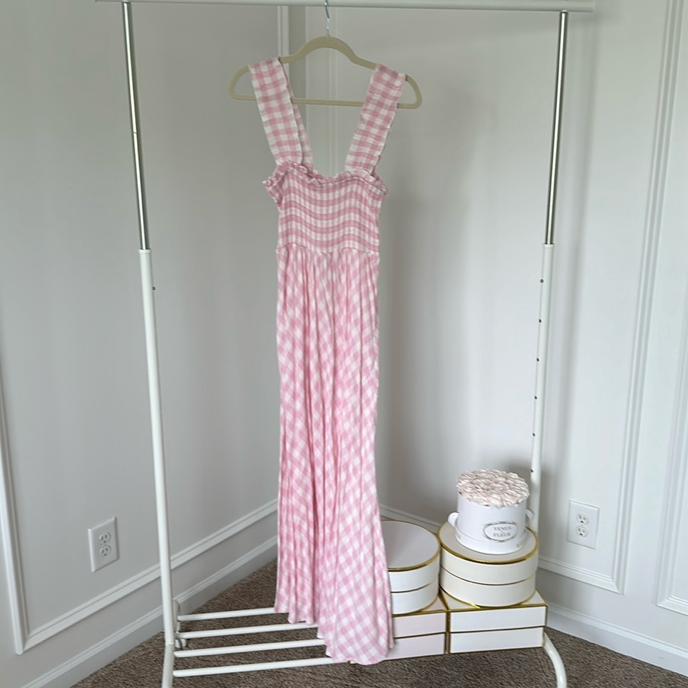 Petal & Pup Pink Gingham Maxi Dress